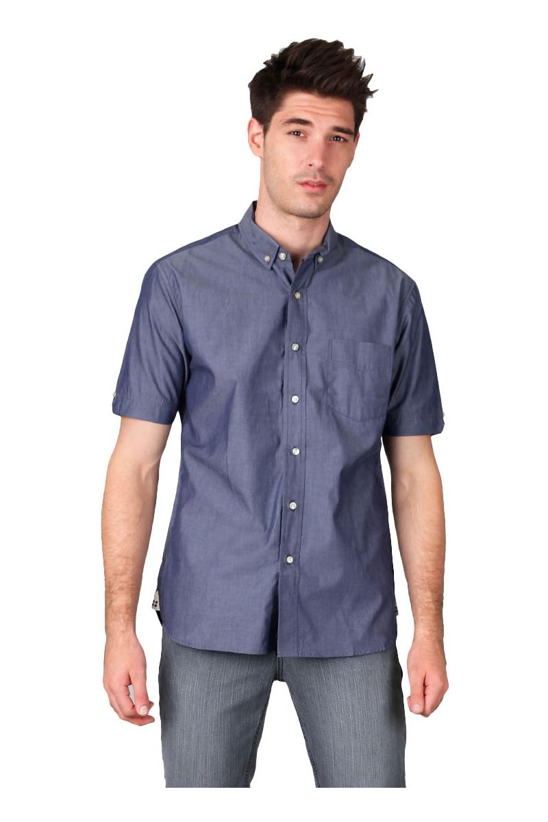 Salt n Pepper Short Sleeve Black Shirt With Pocket